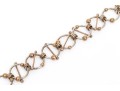 Sterling Silver And 14k Yellow Gold Fun Contemporary Open Circle Motif Bracelet