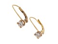 14k Yellow Gold Simple Moissanite Set Drop Earrings