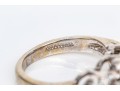 14k White Gold Beautiful Horizontal Diamond Cluster Ring, App. 0.74 TCW, Size 4.75
