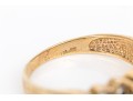 10k Yellow Gold Sapphire And Channel Diamond Set Ring, App. 0.14 TCW, Size 9