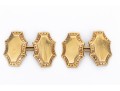 14k Yellow Gold Vintage Elongated Scalloped Edge Cufflinks, Loose Links Style
