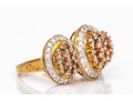 10k Yellow Gold Impactful Brown And White Diamond Cluster Dome Ring, App. 0.76 TCW, Size 6