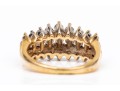 14k Yellow Gold Striking Three Row Diamond Dome Ring, App. 0.69 TCW, Size 5