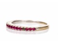14k White Gold Narrow Ruby Band Ring, App. 0.15 TCW, Size 6