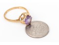 14k Yellow Gold Vintage Synthetic Purple Sapphire Solitaire Ring, Size 6.25