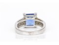 14k White Gold Synthetic Sapphire And Diamond Accent Ring, Size 7