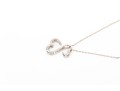 14k White Gold Fun Diamond Set Heart Swan Motif Pendant, App. 0.09 TCW, With Chain