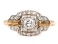 14k And 18k Vintage Round Diamond Ring, App. 0.29 TCW, Size 6.25