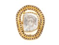 Sterling Silver Vermeil Fabulous Chunky Macle Cut Diamond Halo Ring , Size 8.25