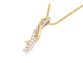 14k Gold Retro Diamond Set Twist Pendant, App. 0.17 TCW, With Chain
