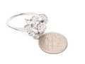 14k White Gold Vintage Diamond Cluster Ring, App. 0.41 TCW, Size 9.25