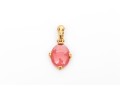 14k Yellow Gold Beautiful Cabachon Pink Tourmaline Pendant, With An Enhancer Bale