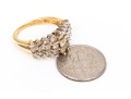14k Yellow Gold Striking Three Row Diamond Dome Ring, App. 0.69 TCW, Size 5