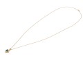 14k Yellow Gold Blue Topaz And Diamond Set Cluster Pendant With Gold Filled Chain, 0.12 TCW