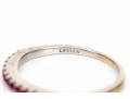 14k White Gold Narrow Ruby Band Ring, App. 0.15 TCW, Size 6