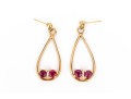 14k And 10k Yellow Gold Ruby Set Drop Pendant Earrings, App. 1.20 TCW