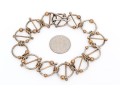 Sterling Silver And 14k Yellow Gold Fun Contemporary Open Circle Motif Bracelet
