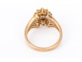 14k Yellow Gold Vintage Sapphire And Diamond Cluster Ring, App. 0.20 TCW, Size 7