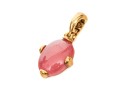 14k Yellow Gold Beautiful Cabachon Pink Tourmaline Pendant, With An Enhancer Bale