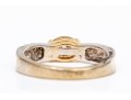 14k Gold Horizontal Cz Center Patterned Side Ring Size 7.25