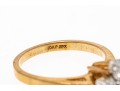 10k Yellow Gold Moissanite Cluster Ring, Size 6.25