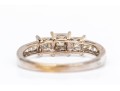 14k White Gold Princess Cut And Round Diamond Ring, App. 0.20 TCW, Size 6.75