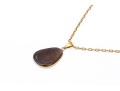 14k Yellow Gold Beautiful Freeform Blue Boulder Opal Doublet Pendant, With Chain