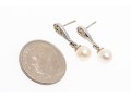 14k And 10k Gold Drop Cultured Pearl Pendant Earrings 