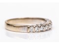 18k White Gold Pretty Bar Set Diamond Band Ring, App. 0.12 TCW, Size 5.5