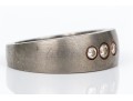 Titanium And 18k Yellow Gold Striking Diamond Set Band Ring, App. 0.14 TCW, Size 10, See Note