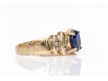 10k Yellow Gold Sapphire And Channel Diamond Set Ring, App. 0.14 TCW, Size 9