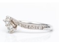 14k White Gold Lovely Diamond Set Bypass Ring, App. 0.42 TCW, Size 8.25