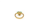 14k Yellow Gold Lovely Emerald And Diamond Cluster Ring, App. 0.06 TCW, Size 5