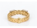 14k Yellow Gold Woven Pave Diamond Set Band Ring, App. 0.11 TCW, Size 4.5