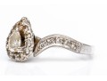 14k White Gold Pear Diamond, App. 0.16 CTS, And White Sapphire Set Ring, Size 6