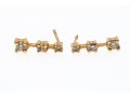 14k Yellow Gold White Sapphire Stacked Pendant Earrings