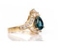 14k Yellow Gold Sapphire And Diamond Cluster Ring, App. 0.32 TCW In Diamonds, Size 2.75