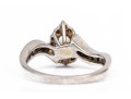 14k White Gold Pear Diamond, App. 0.16 CTS, And White Sapphire Set Ring, Size 6