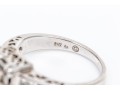 14k White Gold Ornate Cz Cluster Ring, Size 7