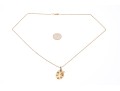 14k Yellow Gold Vintage Palette And Brush Pendant, With Chain