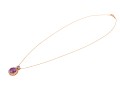 14k Rose Gold Stunning Amethyst, Diamond Halo And Tanzanite Pendant, With Chain