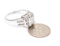 14k White Gold Ornate Cz Cluster Ring, Size 7