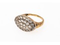 10k Yellow Gold Vintage Quartz Cluster Ring, Size 3.5+