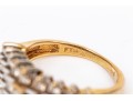 14k Yellow Gold Striking Three Row Diamond Dome Ring, App. 0.69 TCW, Size 5