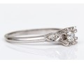 14k White Gold Vintage Diamond Three Stone Ring, App. 0.27 TCW, Size 8