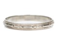 18k White Gold Vintage 2.5mm Patterned Band Ring, Size 7-