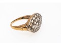 10k Yellow Gold Vintage Quartz Cluster Ring, Size 3.5+