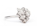 14k White Gold Vintage Diamond Cluster Ring, App. 0.41 TCW, Size 9.25