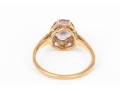 14k Yellow Gold Vintage Synthetic Purple Sapphire Solitaire Ring, Size 6.25