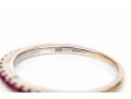 14k White Gold Narrow Ruby Band Ring, App. 0.15 TCW, Size 6